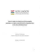 ENSAYO SOBRE LOS APORTES DEL DOCTOR HUMBERTO MATURANA A LA NUEVA CONCEPCION DE LA ORGANIZACIÓN Y EL ROL DE LAS PERSONAS EN ELLA