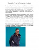 Educacion Virtual en tiempos de pandemia