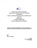 ANALISIS LOS VALORES FUNDAMENTALES EN EL PERSONAL DE LA DIVISIÓN DE SERVICIOS GENERALES EN LA EMPRESA FONDEN, S.A