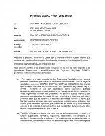INFORME ORGANISMO REGULADOR SUNASS. Página 1