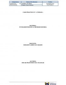 CASO PRACTICO UNIDAD 1 FUNDAMENTOS DE MICROECONOMIA. Página 1