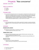 Proyecto: “Nos conocemos”