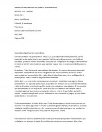 Reseña del libro asesinato del profesor de matematicas - Reseñas - Juan David Cardenas Trujillo Reseña del libro asesinato del profesor de matematicas - Reseñas - Juan David Cardenas Trujillo