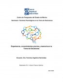 Experiencia, conocimientos previos y memoria en la Toma de Decisiones