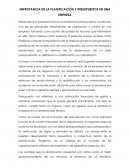 IMPROTANCIA DE LA PLANIFICACIÓN Y PRESUPUESTOS EN UNA EMPRESA