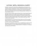 LECTURA ¨HOTEL, SERVICIO AL CLIENTE¨