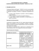 PLAN DE NEGOCIOS PARA LA COMPAÑÍA “CONSTRUCTORA ELECTRICA DEL ECUADOR – COELEC CIA. LTDA.”