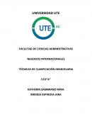 TÉCNICAS DE CLASIFICACIÓN ARANCELARIA
