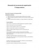 Planeación de las semanas de regularización