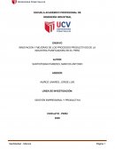 INNOVACION Y MEJORAS DE LOS PROCESOS PRODUCTIVOS DE LA INDUSTRIA PANIFICADORA EN EL PERÚ