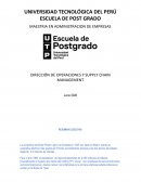 DIRECCIÓN DE OPERACIONES Y SUPPLY CHAIN MANAGEMENT