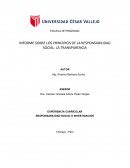 INFORME SOBRE LOS PRINCIPIOS DE LA RESPONSABILIDAD SOCIAL: LA TRANSPARENCIA