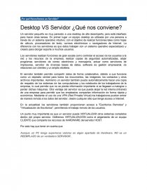 Desktop VS Servidor. Página 1