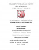 POLITICAS PUBLICAS Y LA INCLUSION SOCIAL DE PERSONAS QUE ADOLECEN DE DISCAPACIDAD