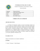 CÓDIGO CIVIL ECUATORIANO RESUMEN EJECUTIVO