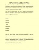 REFLEXION FINAL DE LA MATERIA