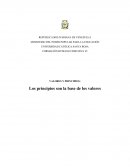 VALORES Y PRINCIPIOS: Los principios son la base de los valores
