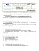 REGLAMENTO ESPECIAL DE PREVENCION DE RIESGOS PARA EMPRESAS CONTRATISTAS Y SUBCONTRATISTAS DESARROLLOS INDUSTRIALES S,A