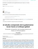 El estudio comparado de la gobernanza local: hacia un enfoque global