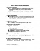 Guía Primer Parcial de logística