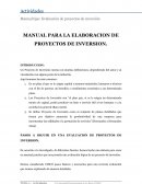 MANUAL PARA LA ELABORACION DE PROYECTOS DE INVERSION