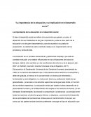 La importancia de la educación y su implicación en el desarrollo social