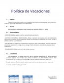 Ejemplo de politica de vacaciones