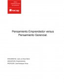 Pensamiento Emprendedor versus Pensamiento Gerencial