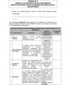 FORMATO DE DESCRIPCIÓN DE CUMPLIMIENTO ESPECIFICACIONES TÉCNICAS GENERALES ESENCIALES U OBLIGATORIAS