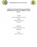 DIAGNÓSTICO ADMINISTRATIVO DE LA EMPRESA “MING YUAN”