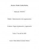 Evidencia: Etapas de planeación y organización