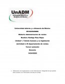 Talento humano y su legislación Actividad 2. El departamento de ventas