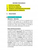 INFORME PSICOLÓGICO