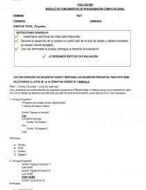 EVALUACIÓN MODULO DE FUNDAMENTOS DE PROGRAMACION COMPUTACIONAL. Página 1