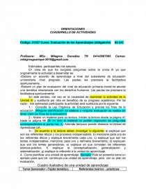 ORIENTACIONES CUADERNILLO DE ACTIVIDADES. Página 1