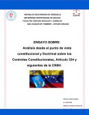 Análisis desde el punto de vista constitucional y Doctrinal sobre los Controles Constitucionales, Articulo 334 y siguientes de la CRBV