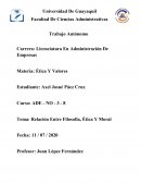 RELACIÓN ENTRE FILOSOFÍA ÉTICA Y MORAL