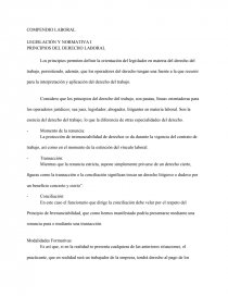 COMPENDIO LABORAL. LEGISLACIÓN Y NORMATIVA. Página 1