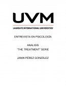 ENTREVISTA EN PSICOLOGÍA ANALISIS “THE TREATMENT” SERIE