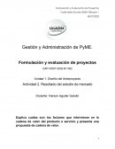 Diseño del Anteproyecto Actividad 2. Resultado del estudio de mercado