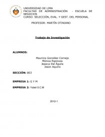 TRABAJO SELECCION RRHH. Página 1