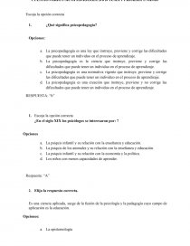 CUESTIONARIO PSICOPEDAGOGÍA. Página 1