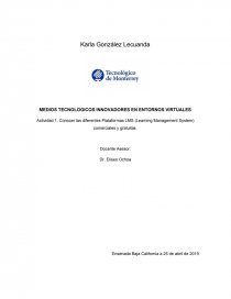 Conocer las diferentes Plataformas LMS (Learning Management System) comerciales y gratuitas. Página 1