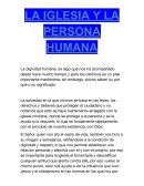 LA IGLESIA Y LA PERSONA HUMANA