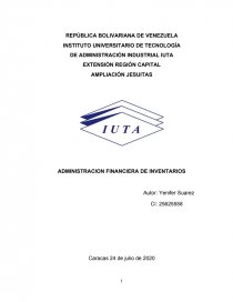 ADMINISTRACION FINANCIERA DE INVENTARIOS. Página 1