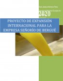 Proyecto de expanción internacional para la empresa "Señorío de Begué"