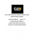 Identificación de lesiones por arma de fuego