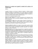 Diferencia el contexto de la gestión y análisis de los datos en el mundo actual