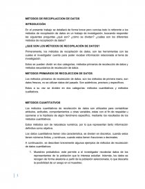 METODOS DE RECOPILACCION DE DATOS. Página 1