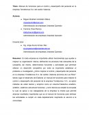 Manual de funciones para el control y desempeño del personal en la empresa Terratecnica S.A. del cantón Valencia